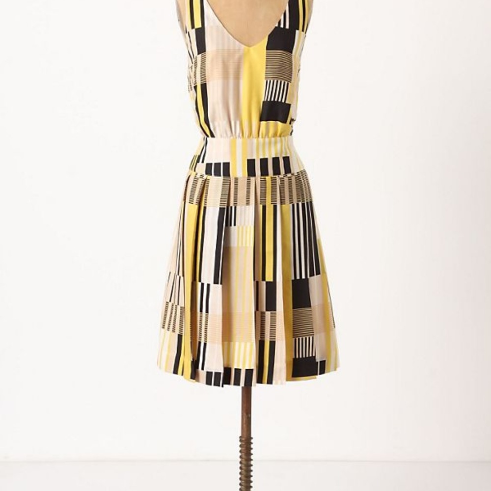 Anthropologie maeve Otta silk pleated dress